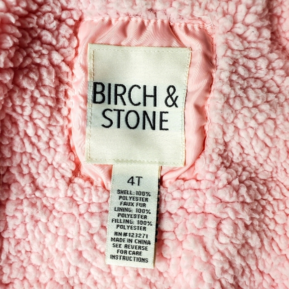Birch & Stone Pink Toddler Girl Sherpa-Lined Full Zip Puffer Vest Size 4T - Picture 3 of 10